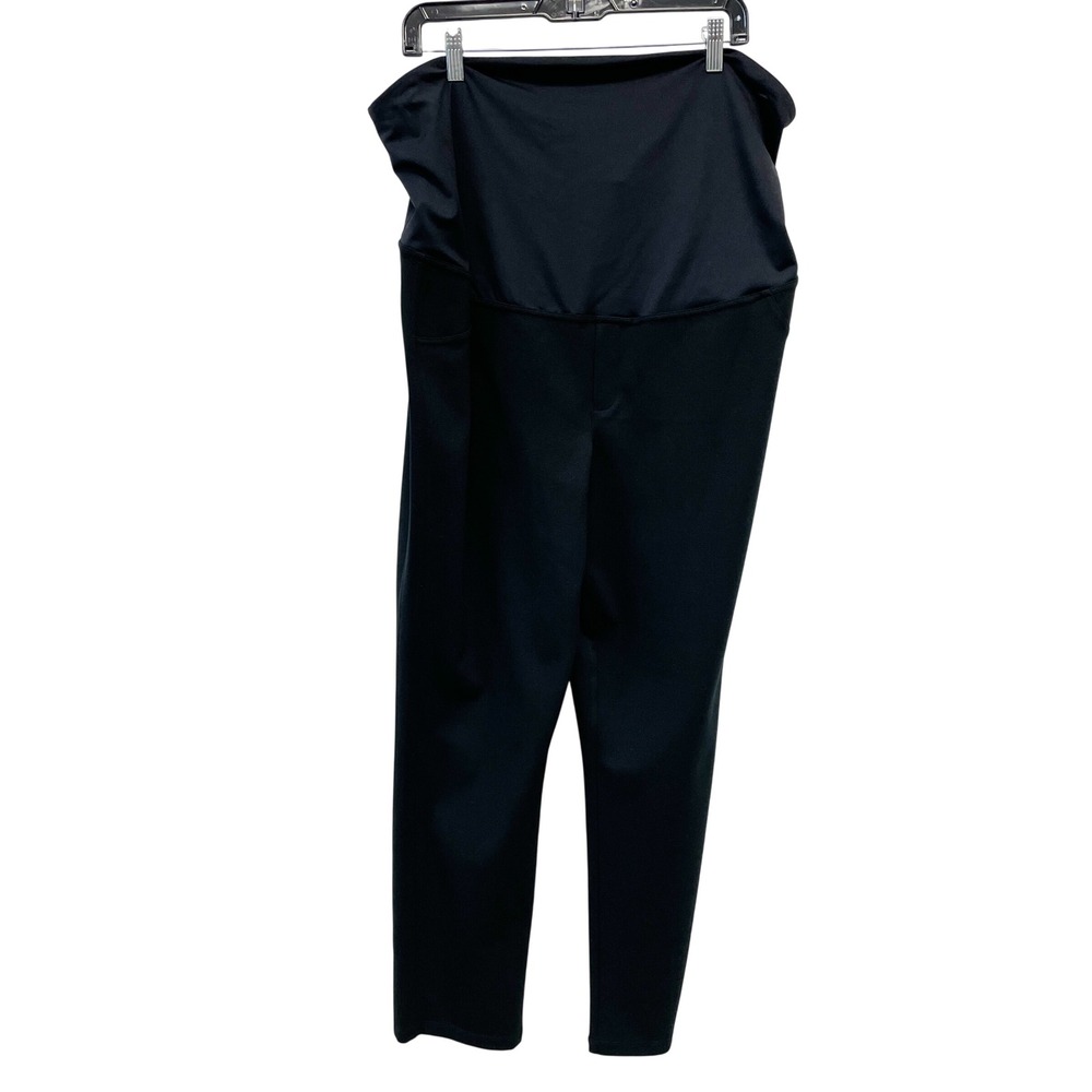 Isabel Maternity Black Over Belly Crossover Panel Jeggings Size XXL